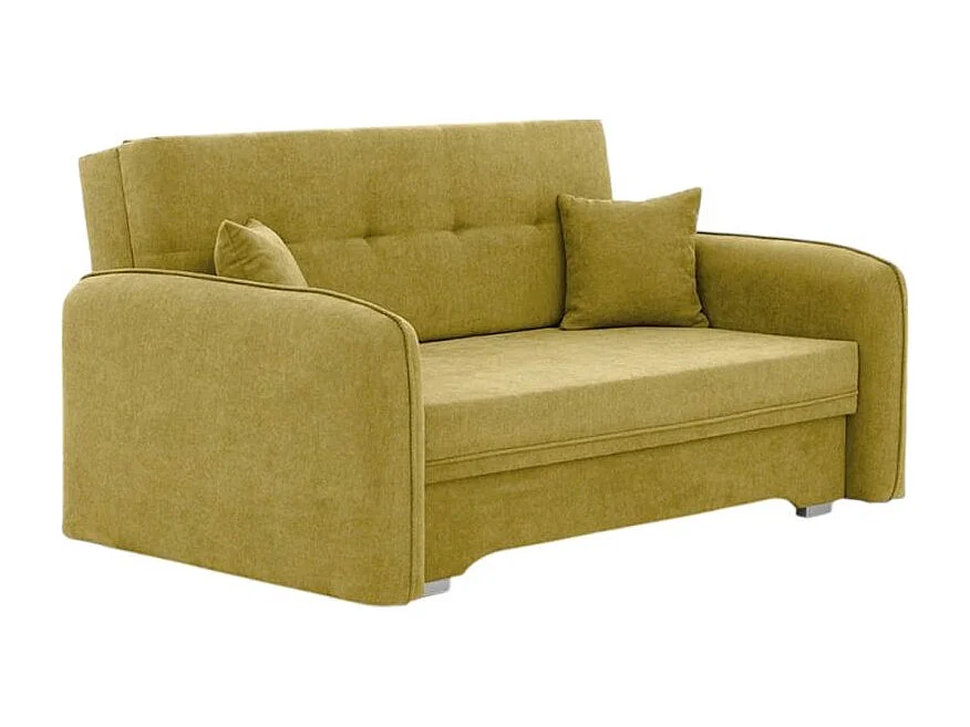 Canapé convertible 2 places SORAYA en tissu - Jaune