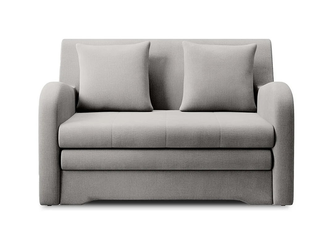 Canapé convertible 2 places SELMA en tissu - Gris clair
