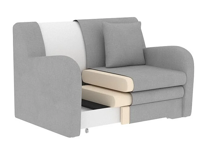 Canapé convertible 2 places SELMA en tissu - Gris clair