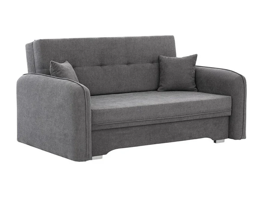 Canapé convertible 2 places SORAYA en tissu - Gris clair
