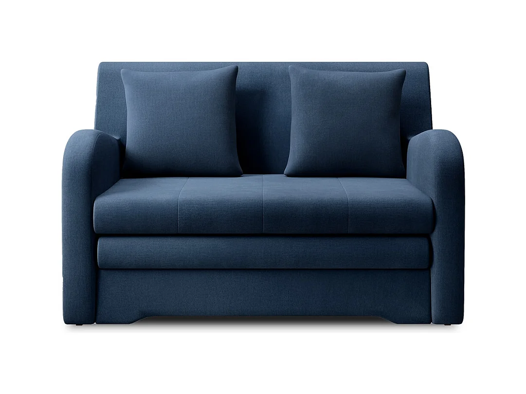 Canapé convertible 2 places SELMA en tissu - Bleu