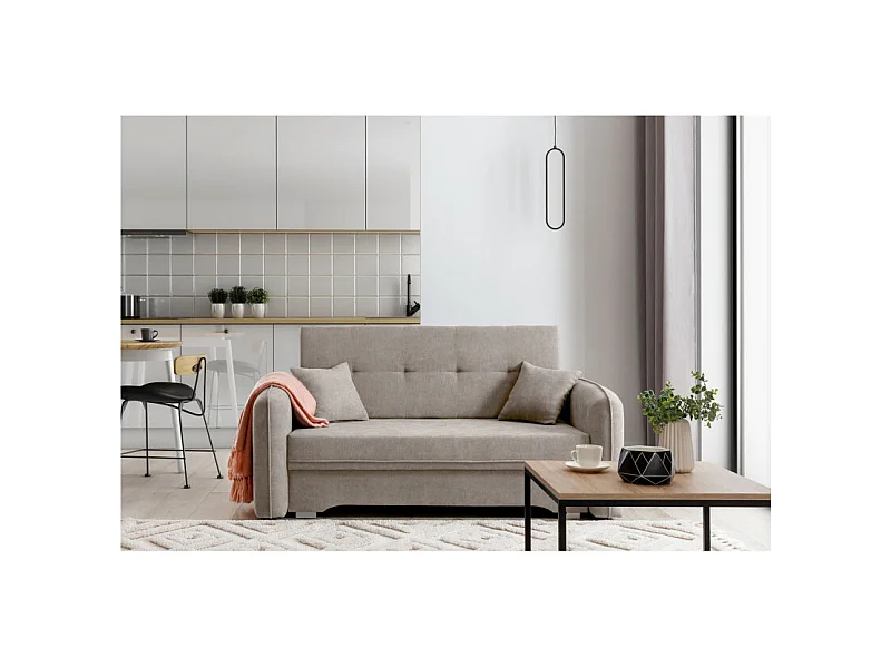 Canapé convertible 2 places SORAYA en tissu - Beige