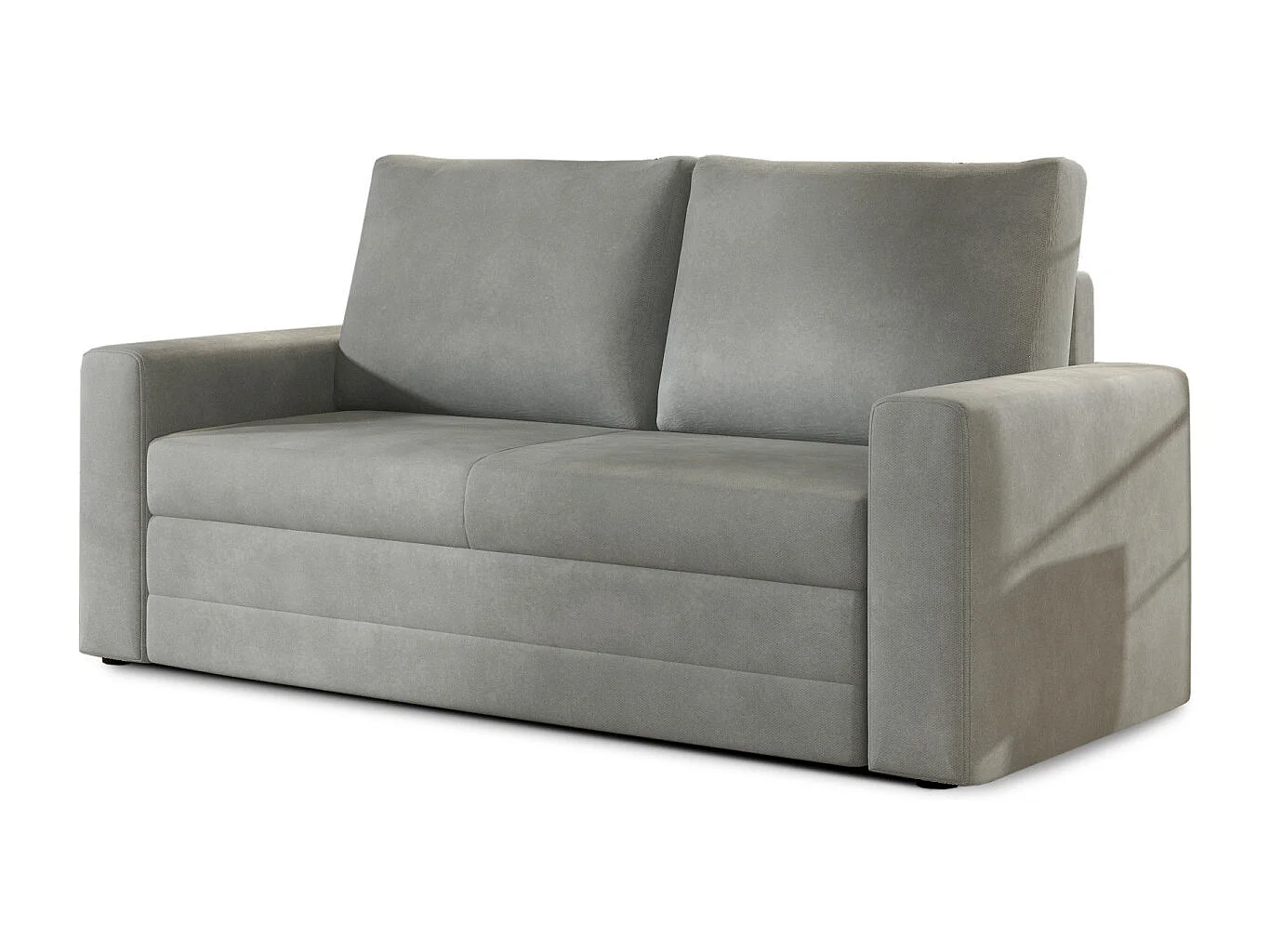 Canapé convertible 2 places ZORA en tissu - Gris clair