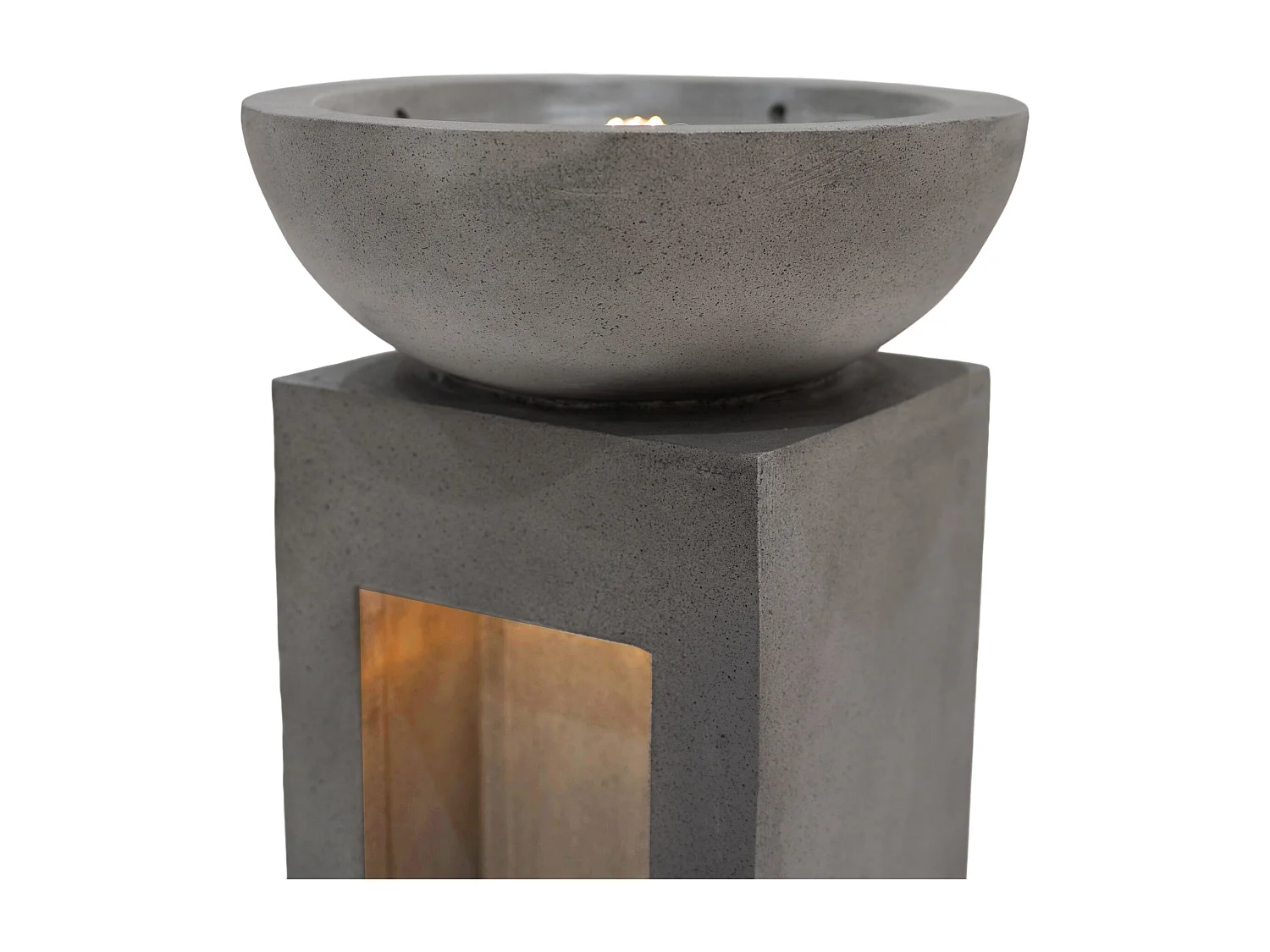 Fontana Cascata da Esterno in Cemento Grigio con 2 Luci LED Bianche Calde, Pompa Elettrica con Cavo da 7m, Decorazione da Giardino Serenity Falls + Spazzola Inclusa