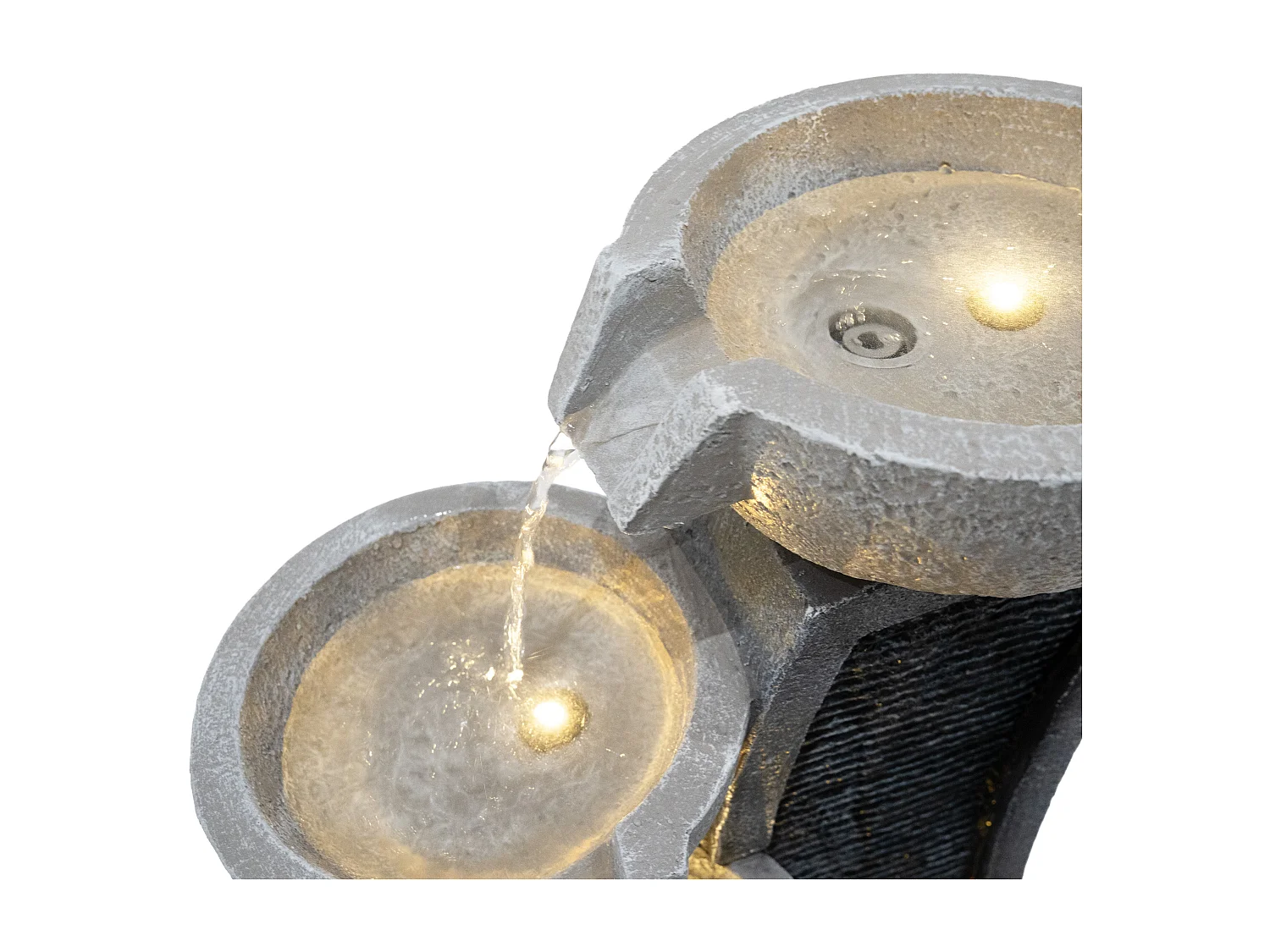 Fontaine de Jardin Cascade Électrique « Sleek Streams » Extérieure LED Pompe