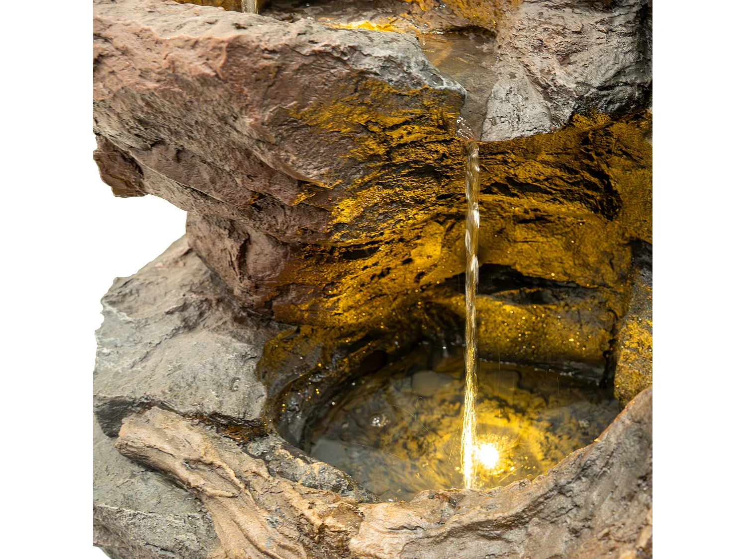 Fontaine de Jardin Cascade Électrique « Willow Springs » Extérieure LED Pompe