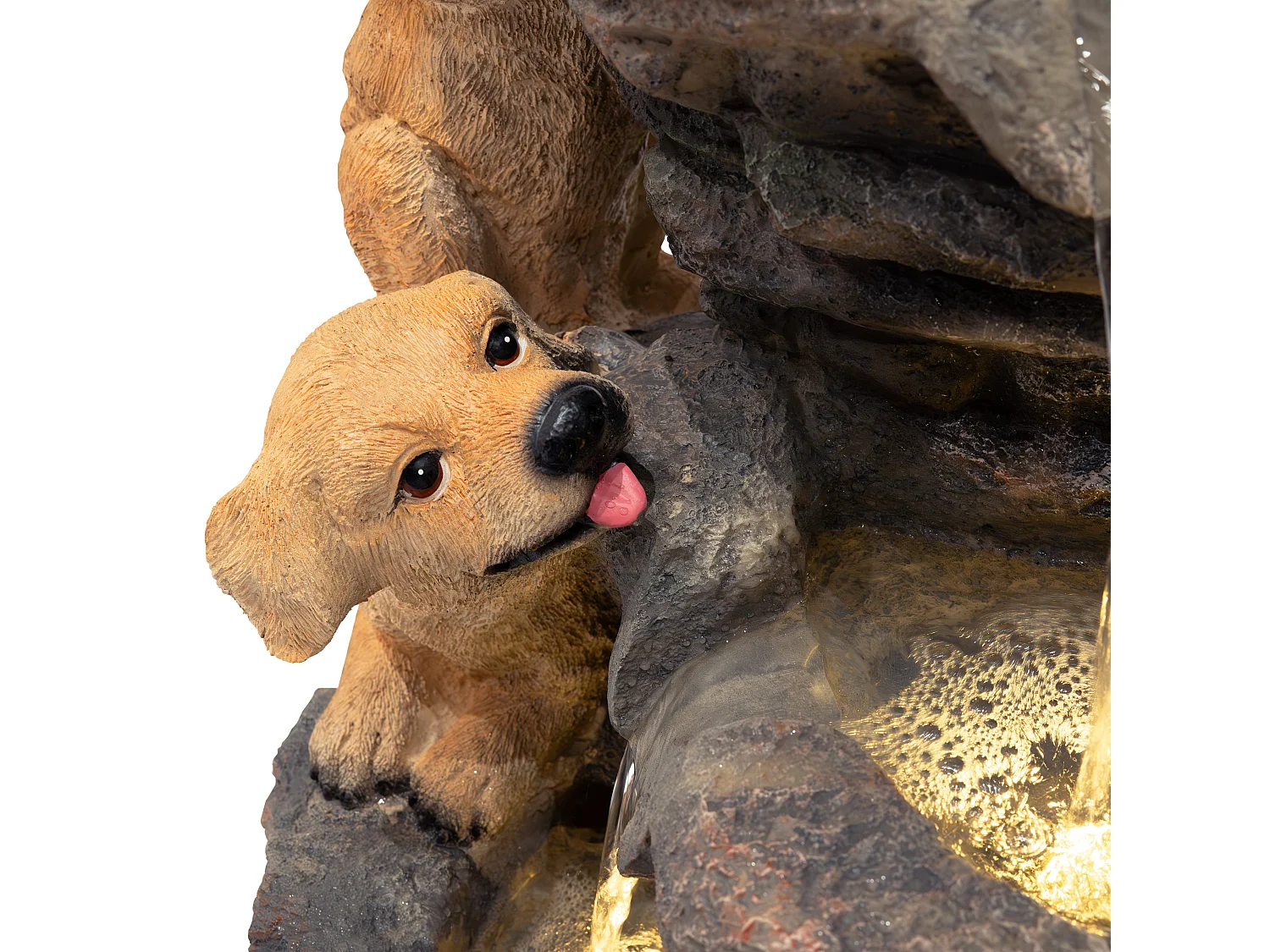 Fontaine de Jardin Cascade Électrique « Canine Creek » Extérieure LED Pompe