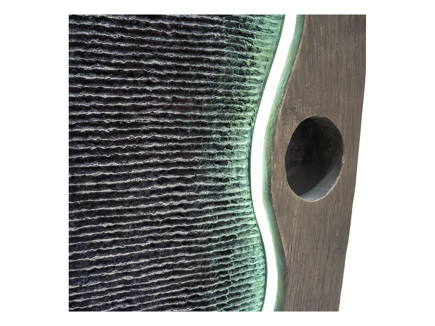 Fontana Cascata da Esterno in Poliresina Grigia con Luce LED Bianca Calda, Pompa Elettrica, Cavo da 7m – Harmony Falls + Spazzola per Pulizia Inclusa