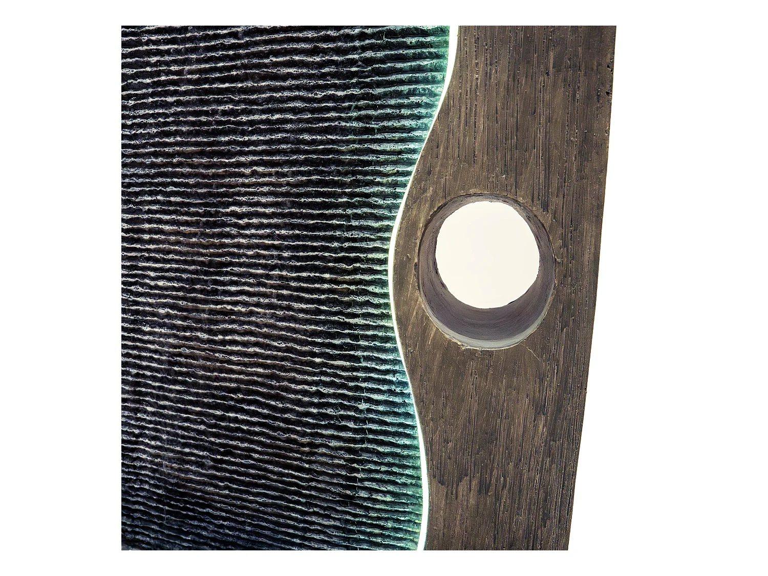 Fontana Cascata da Esterno in Poliresina Grigia con Luce LED Bianca Calda, Pompa Elettrica, Cavo da 7m – Harmony Falls + Spazzola per Pulizia Inclusa