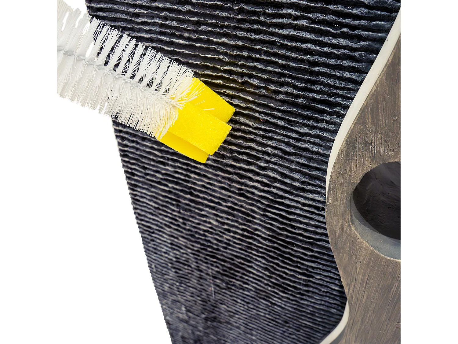 Fontana Cascata da Esterno in Poliresina Grigia con Luce LED Bianca Calda, Pompa Elettrica, Cavo da 7m – Harmony Falls + Spazzola per Pulizia Inclusa