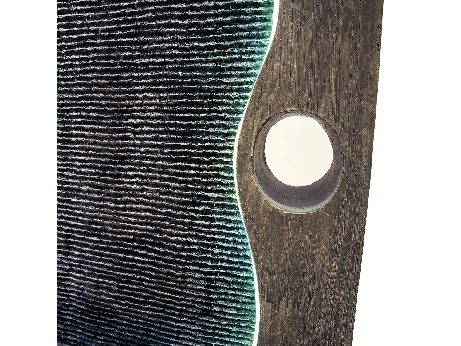 Fontana Cascata da Esterno in Poliresina Grigia con Luce LED Bianca Calda, Pompa Elettrica, Cavo da 7m – Harmony Falls + Spazzola per Pulizia Inclusa