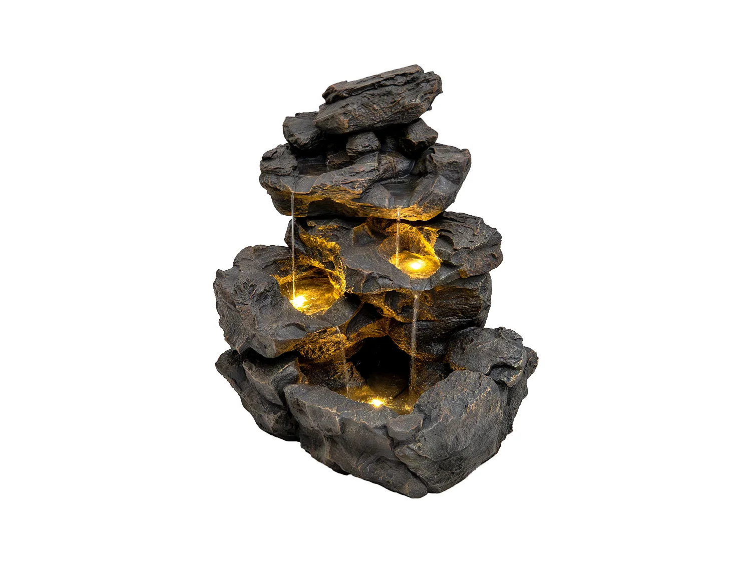 Fontaine de Jardin Rustic Rapids Avec Éclairage LED