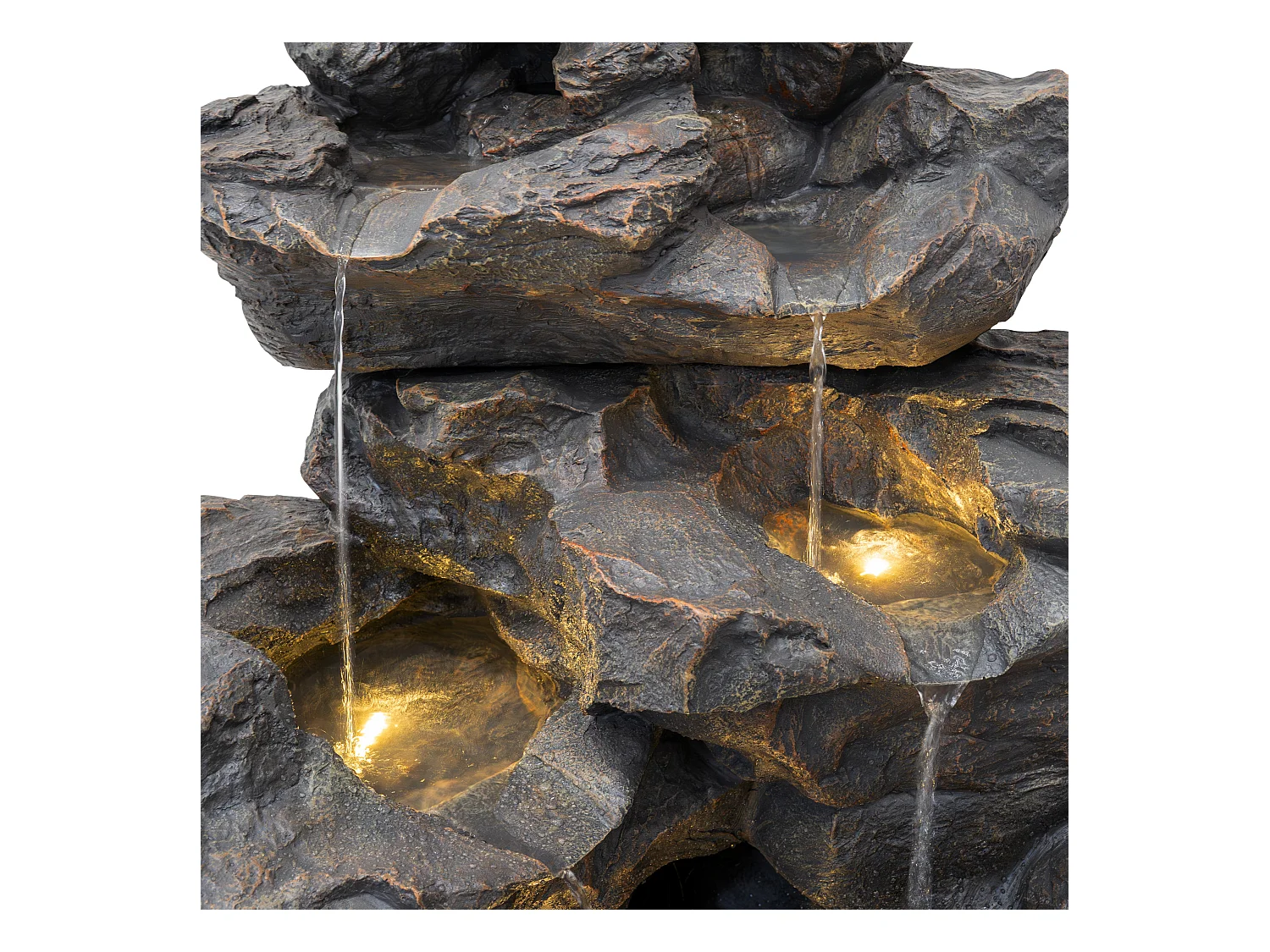 Fontaine de Jardin Rustic Rapids Avec Éclairage LED