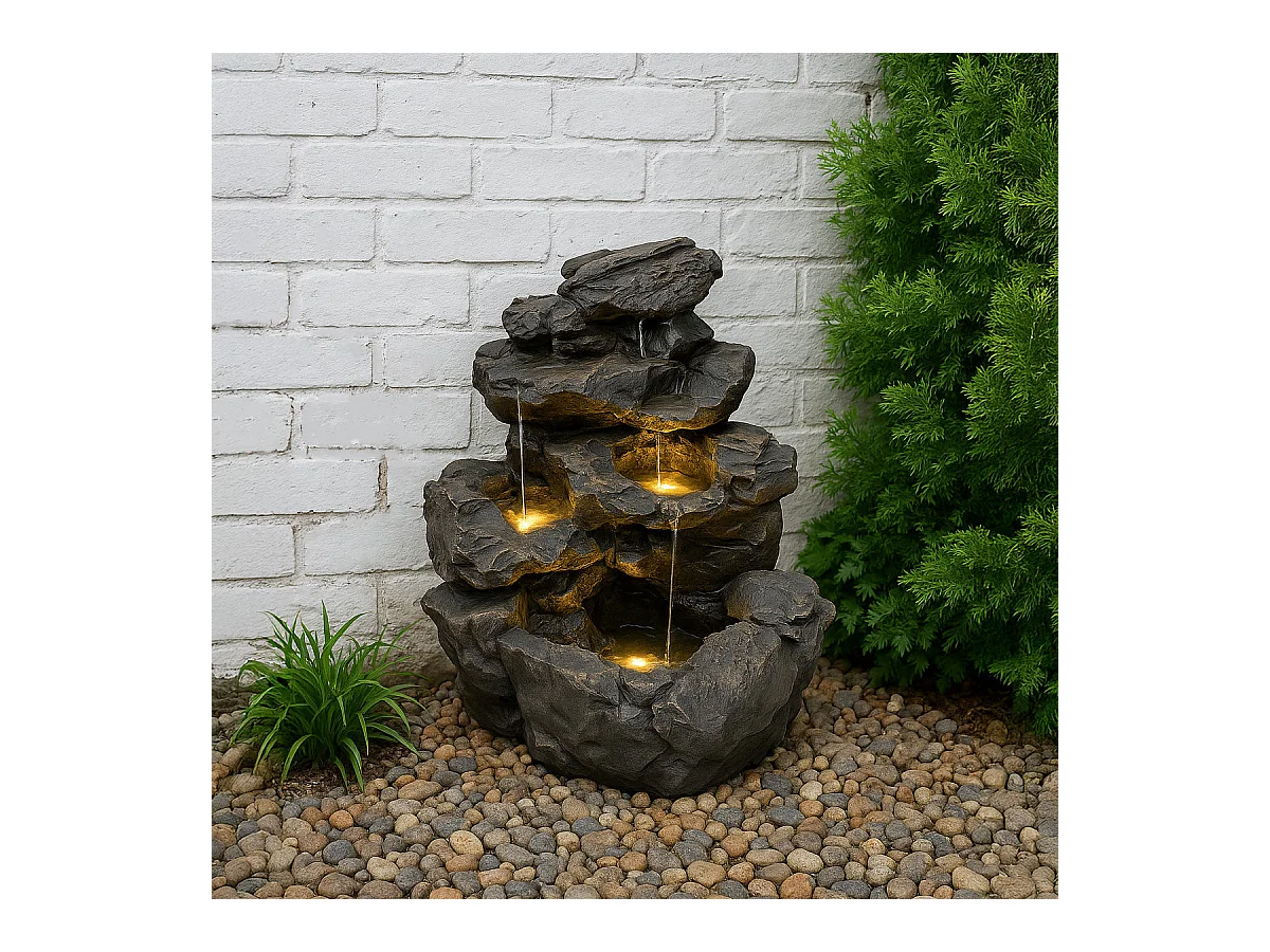 Fontaine de Jardin Rustic Rapids Avec Éclairage LED