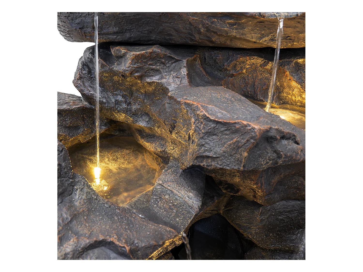 Fontaine de Jardin Rustic Rapids Avec Éclairage LED