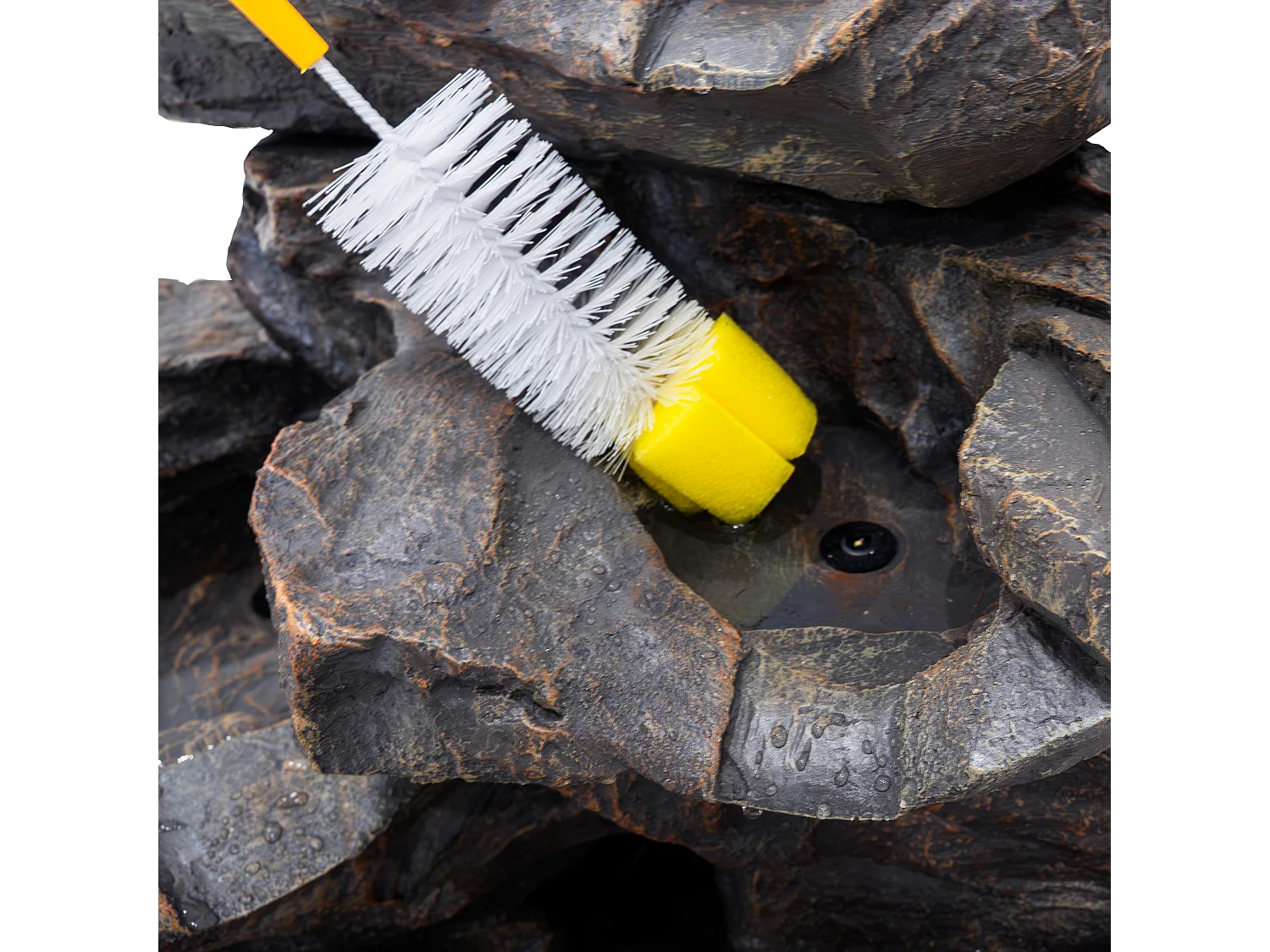 Fontaine de Jardin Cascade Électrique « Rustic Rapids » Extérieure LED Pompe