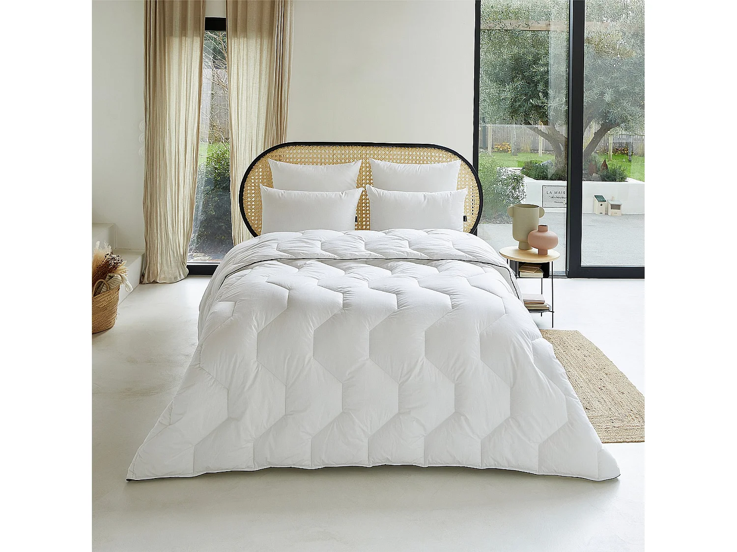 Habitat - Oreiller medium en synthétique - 550 g - 50 x 70 cm - Souffle de lin