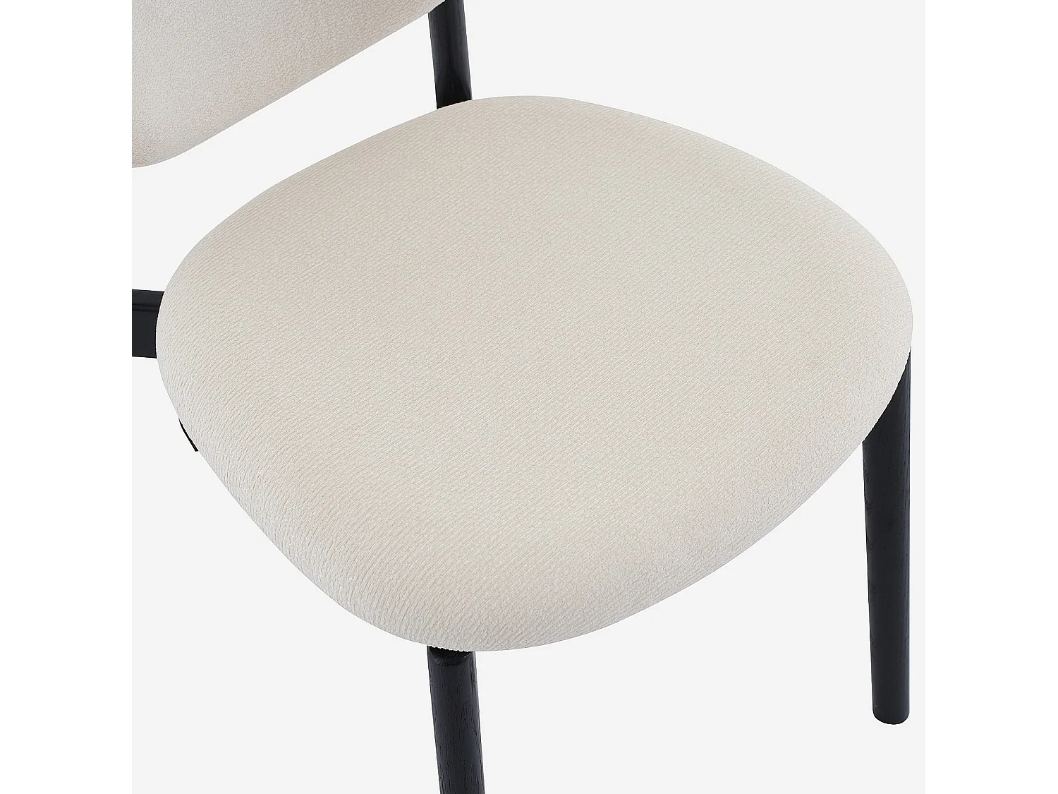 Habitat - Lot de 2 chaises en tissu texturé et chêne massif noir - Écru - Azma