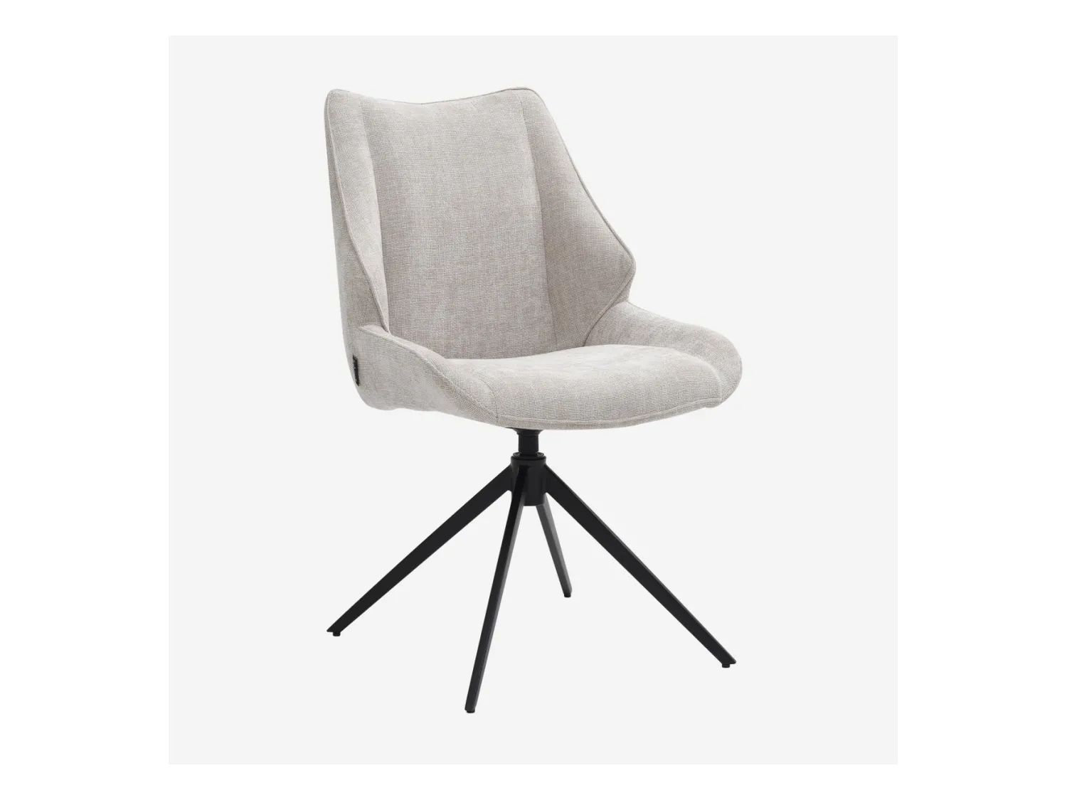 Habitat - Lot de 2 chaises pivotantes en tissu chenille et métal noir - Grège - Osta