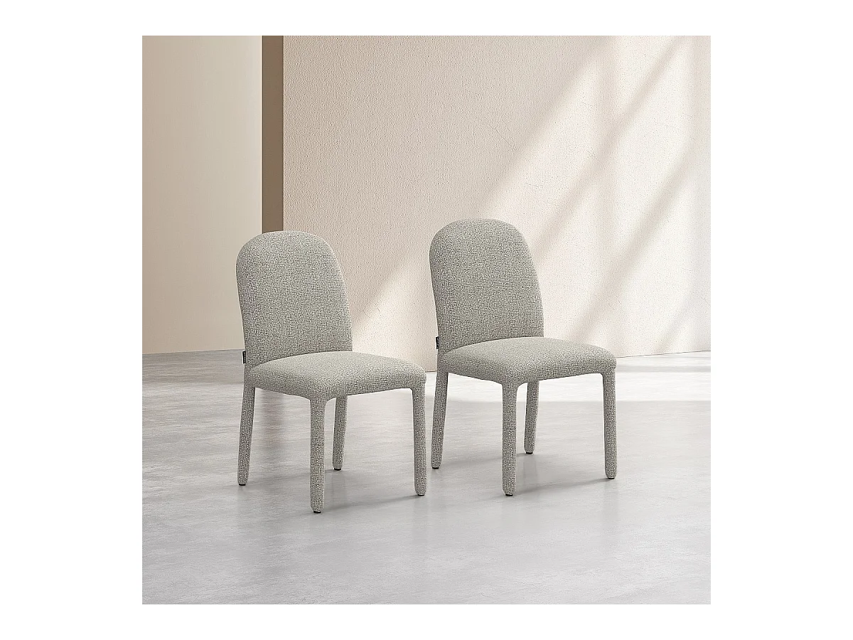Habitat - Lot de 2 chaises en tissu texturé - Gris clair - Napili