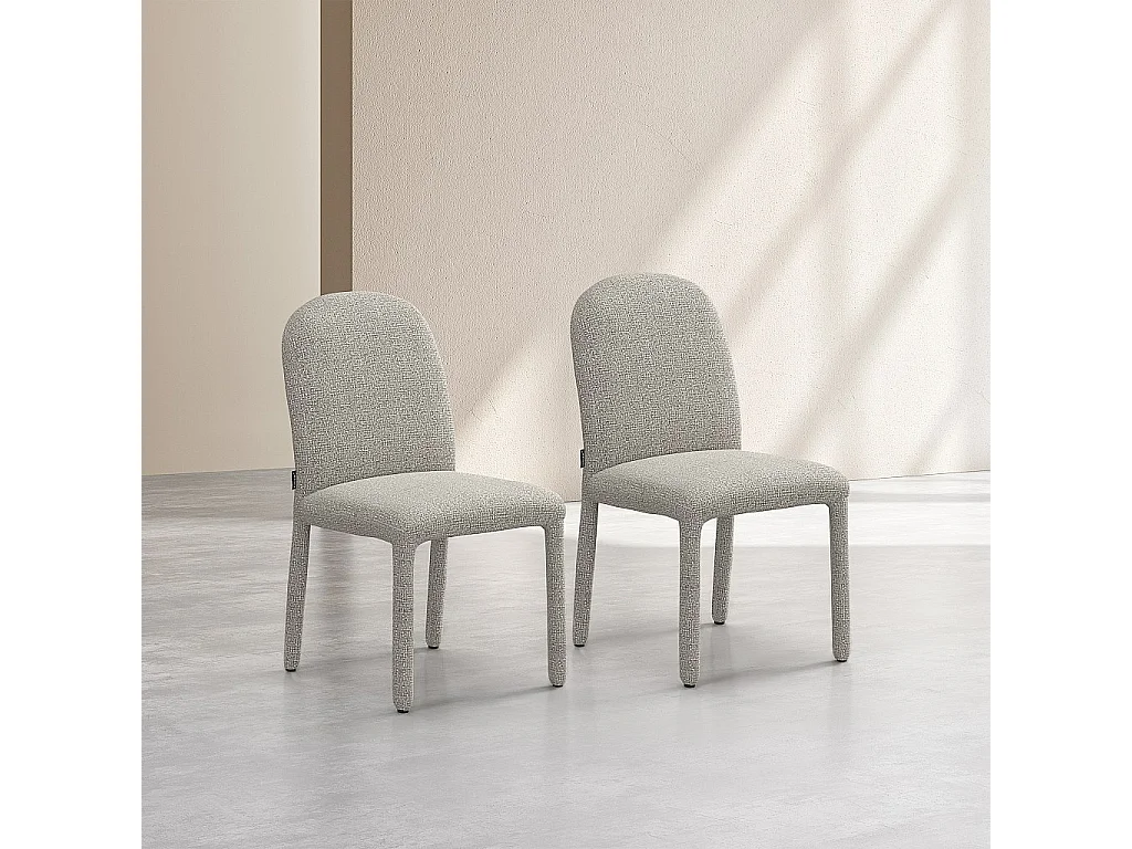 Habitat - Lot de 2 chaises en tissu texturé - Gris clair - Napili