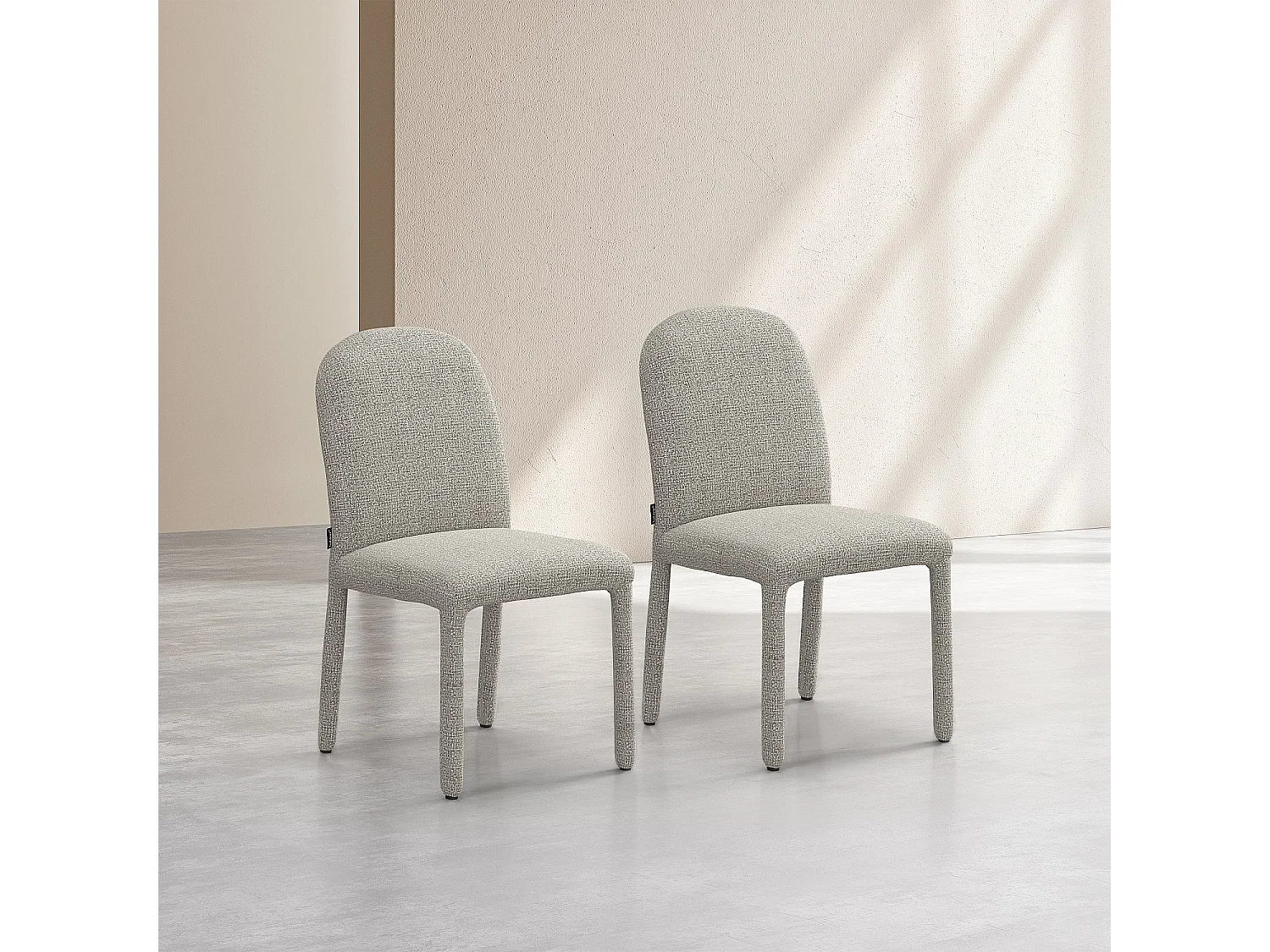 Lot de 2 chaises en tissu texturé - Gris clair