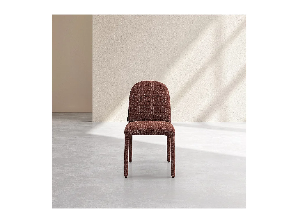 Habitat - Lot de 2 chaises en tissu texturé - Bordeaux chiné - Napili