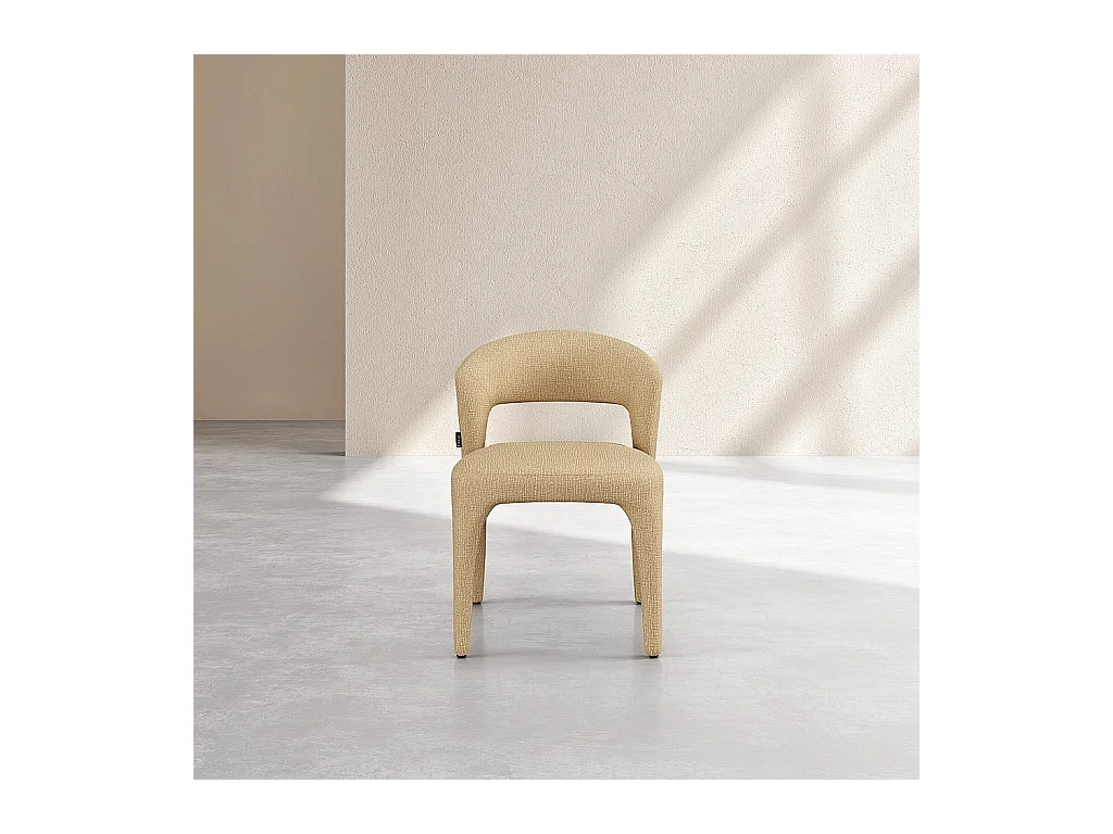 Habitat - Lot de 2 chaises en tissu texturé - Jaune chiné - Rimaka