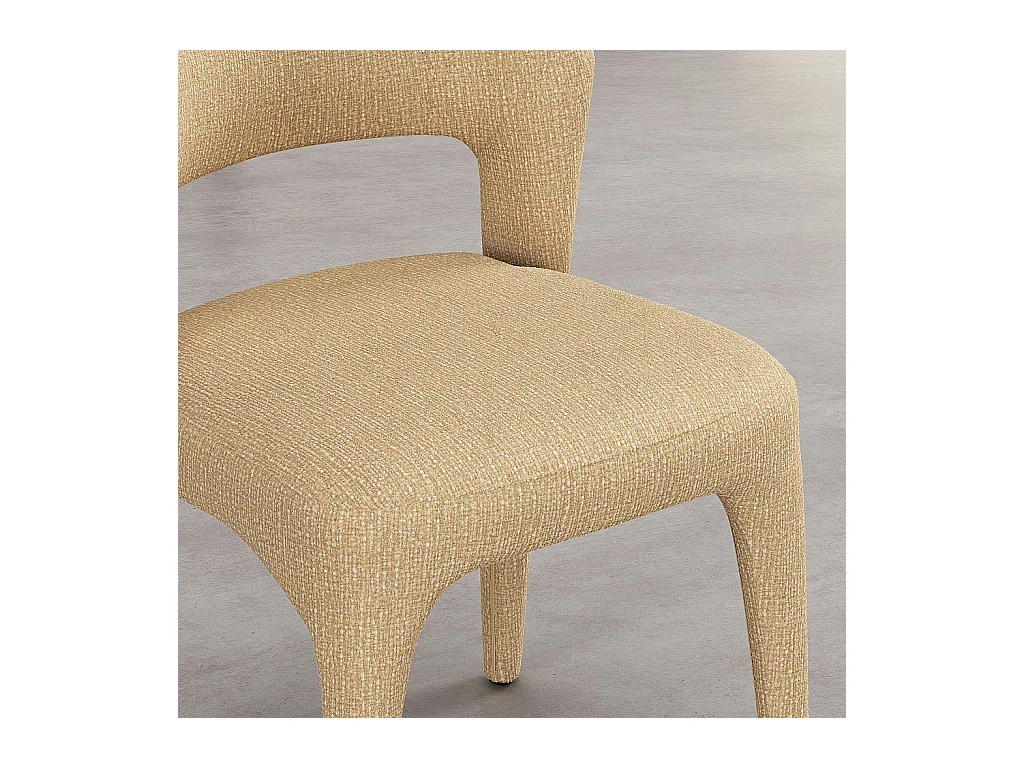 Habitat - Lot de 2 chaises en tissu texturé - Jaune chiné - Rimaka