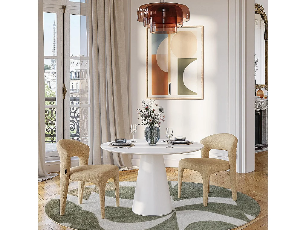 Habitat - Lot de 2 chaises en tissu texturé - Jaune chiné - Rimaka