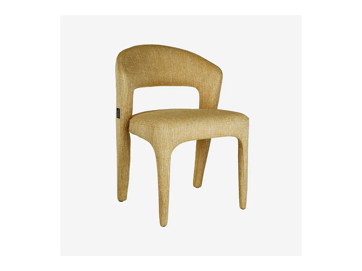 Habitat - Lot de 2 chaises en tissu texturé - Jaune chiné - Rimaka