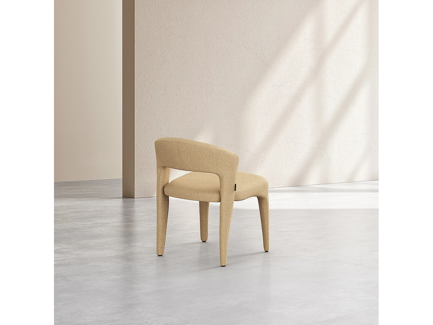 Lot de 2 chaises en tissu texturé - Jaune chiné