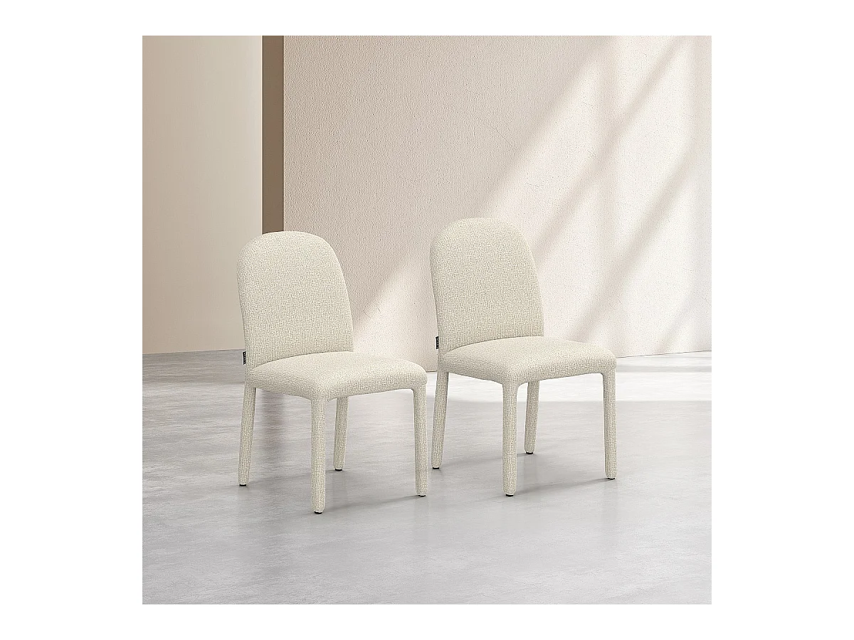 Habitat - Lot de 2 chaises en tissu texturé - Sable blanc - Napili