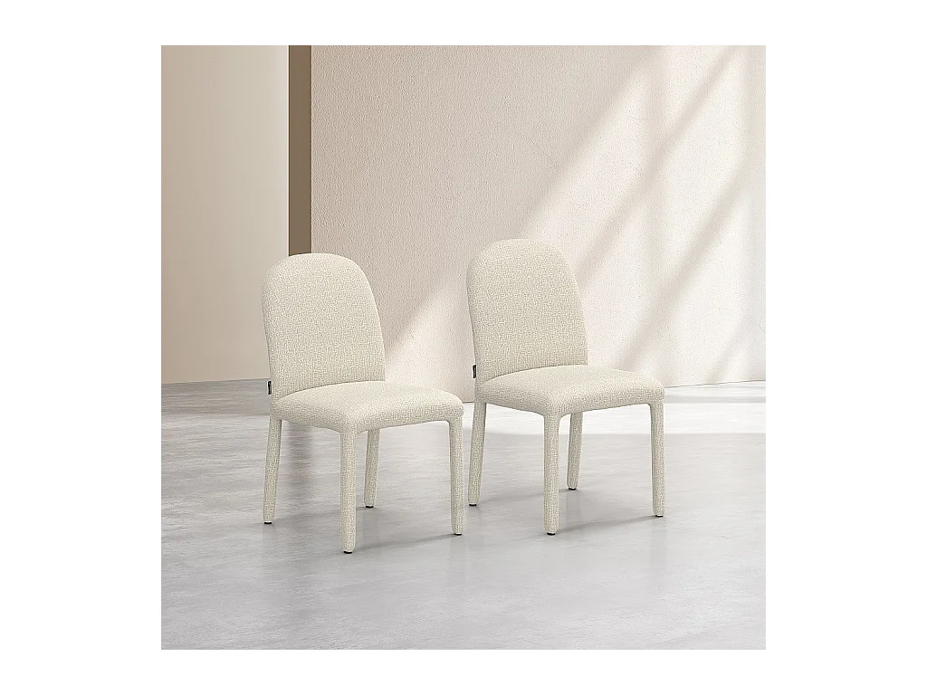 Habitat - Lot de 2 chaises en tissu texturé - Sable blanc - Napili