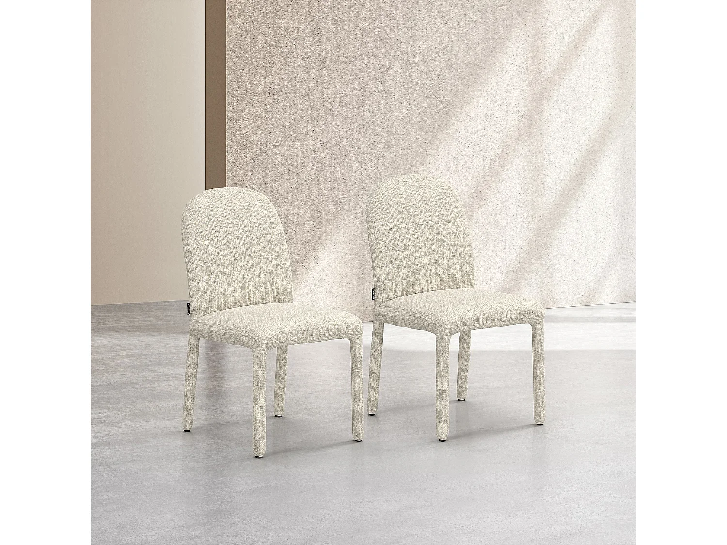 Lot de 2 chaises en tissu texturé - Sable blanc