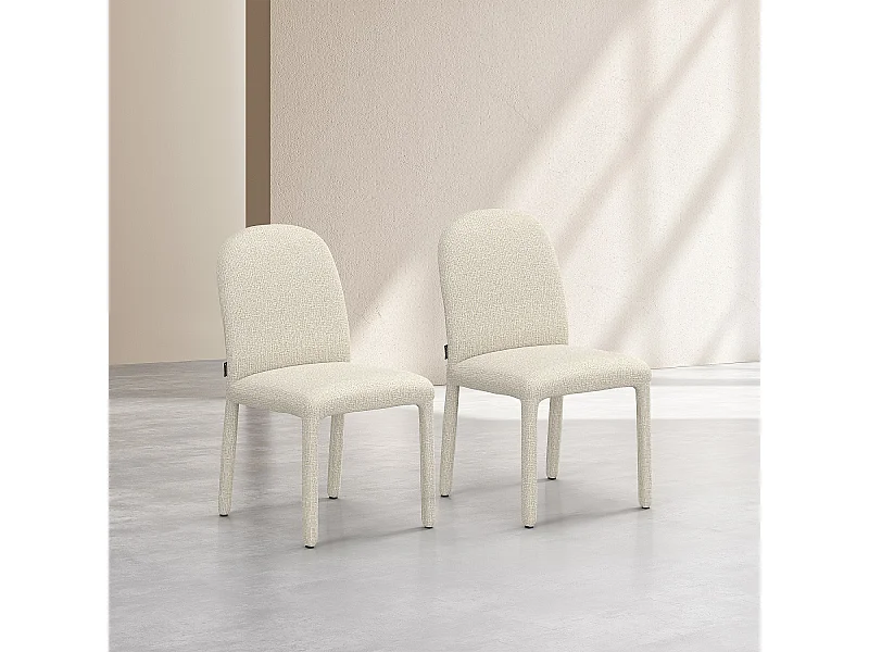 Habitat - Lot de 2 chaises en tissu texturé - Sable blanc - Napili