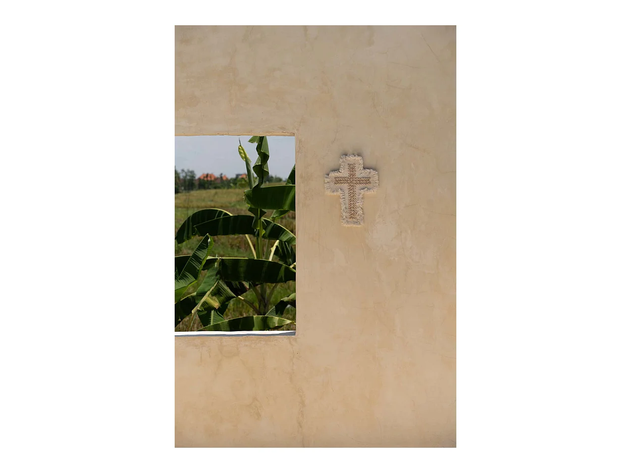 La Croix En Macramé - Blanc