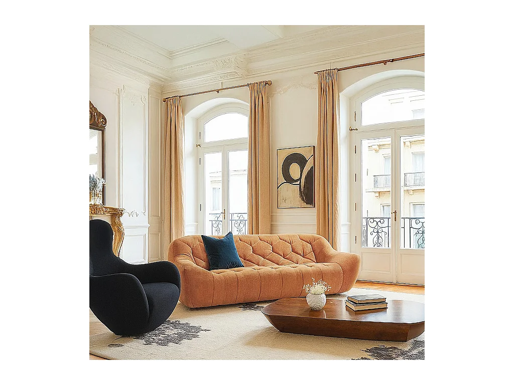 Habitat - Canapé 2 places en tissu - Écru - Melfi