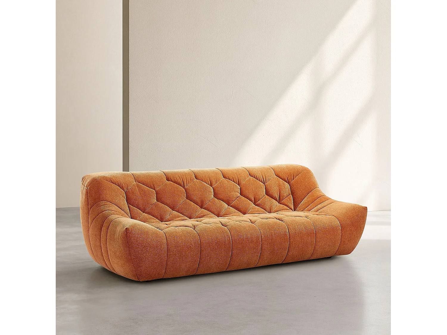 Canapé 3 places en tissu - Terracotta