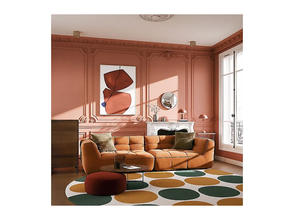 Habitat - Canapé 4 places en tissu - Ocre foncé - Orieto