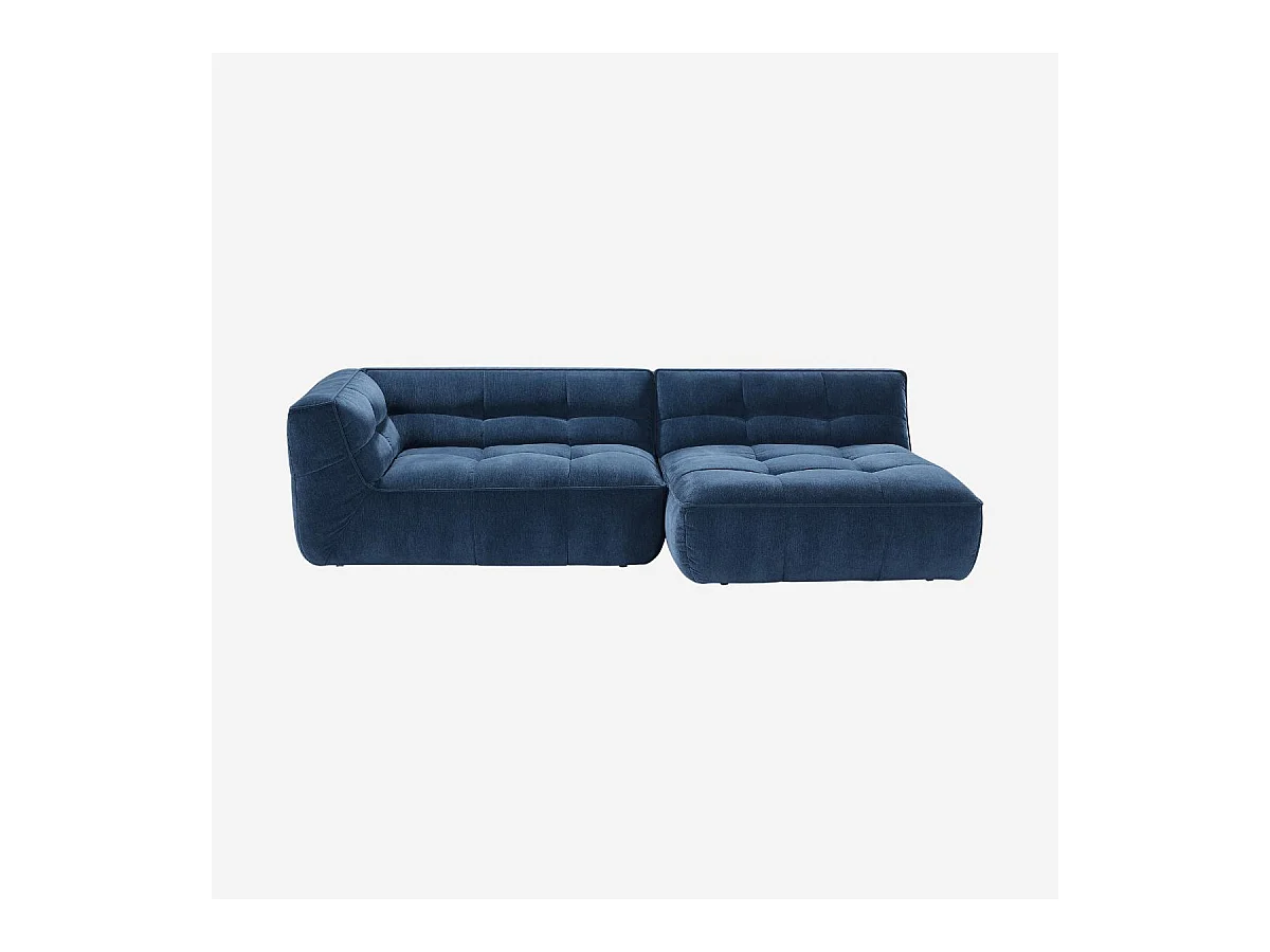 Habitat - Canapé d'angle droit en tissu - Bleu océan - Orieto