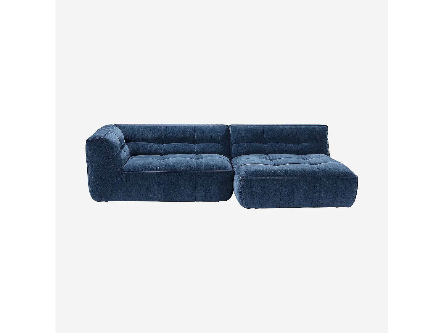 Habitat - Canapé d'angle droit en tissu - Bleu océan - Orieto