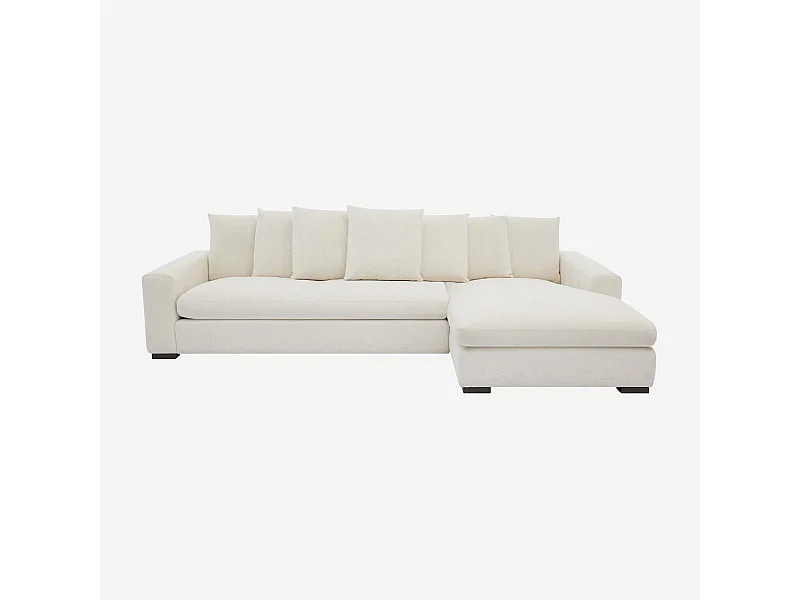 Habitat - Canapé d'angle droit en tissu garni de plumes - Ivoire - Alfama