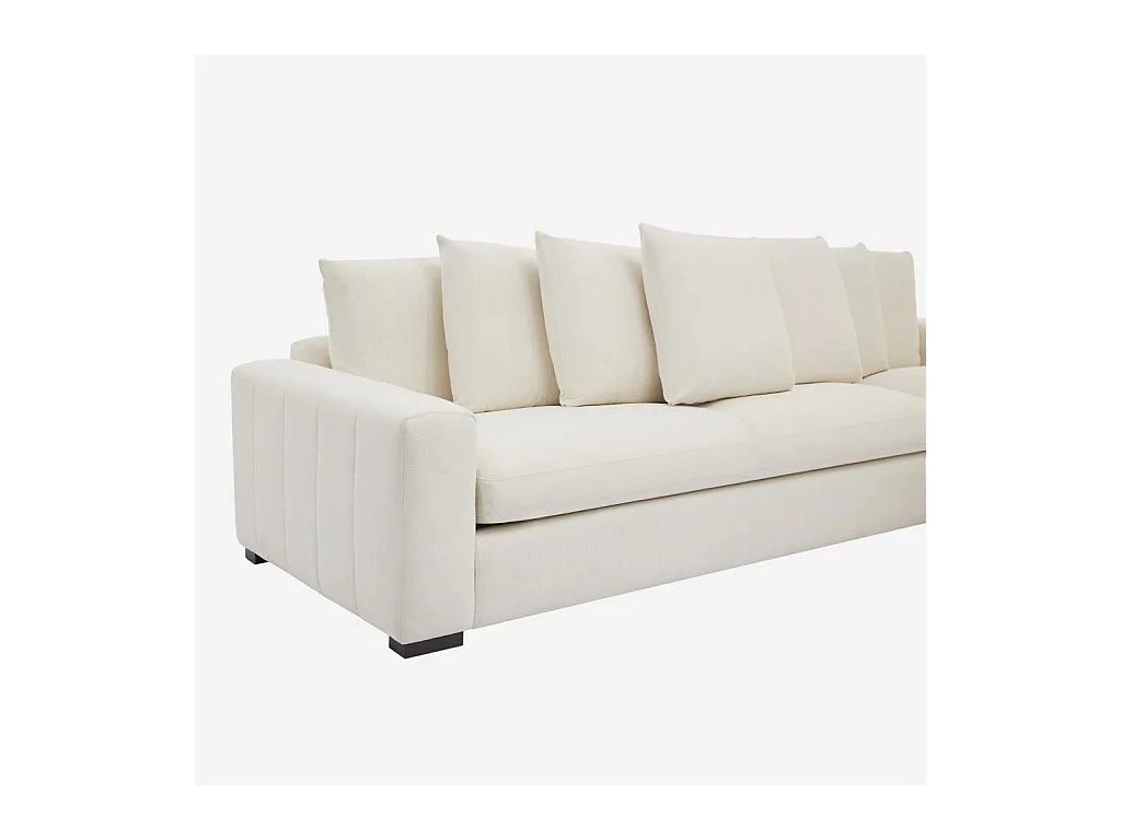 Habitat - Canapé d'angle droit en tissu garni de plumes - Ivoire - Alfama