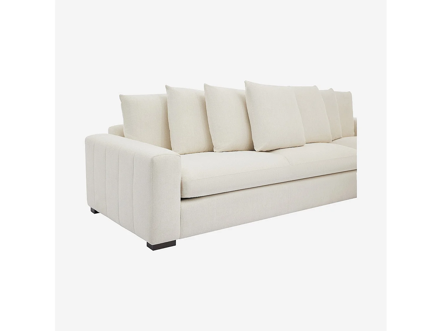 Habitat - Canapé d'angle droit en tissu garni de plumes - Ivoire - Alfama