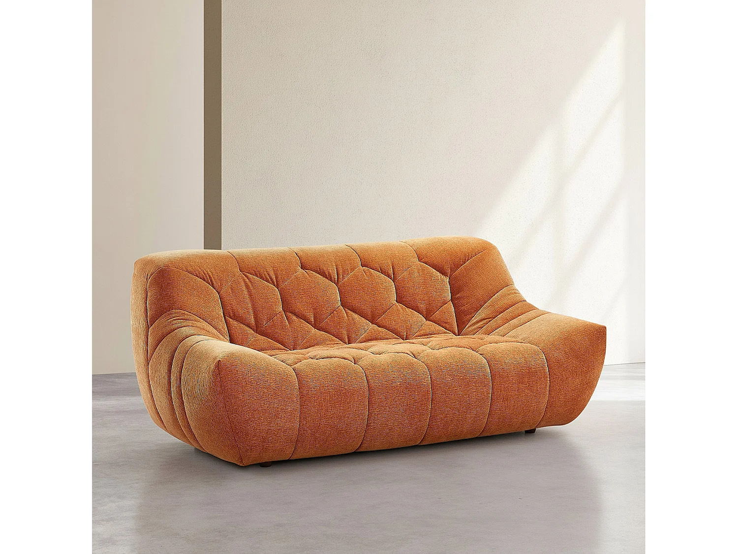 Habitat - Canapé 2 places en tissu - Terracotta - Melfi