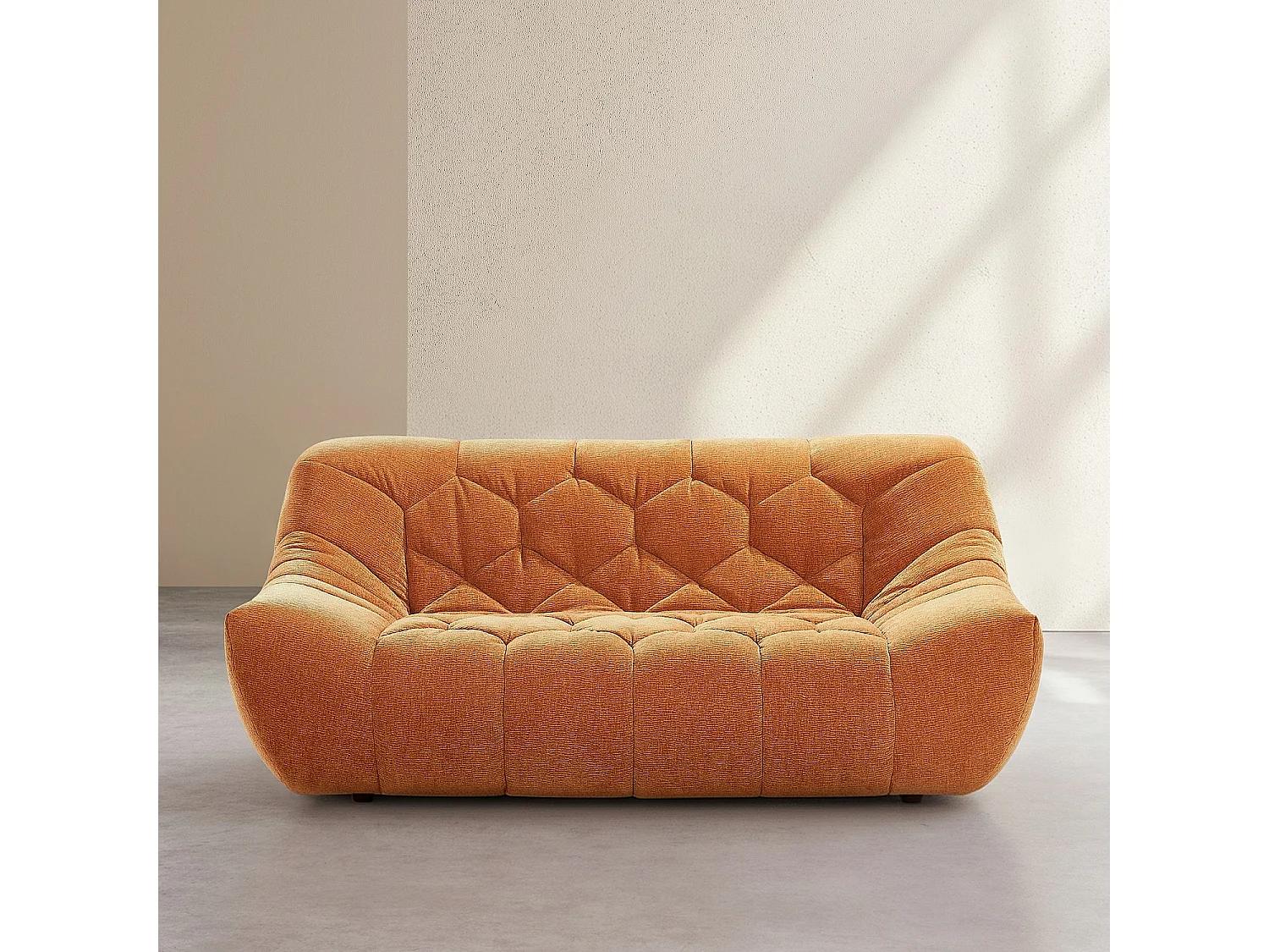 Canapé 2 places en tissu - Terracotta