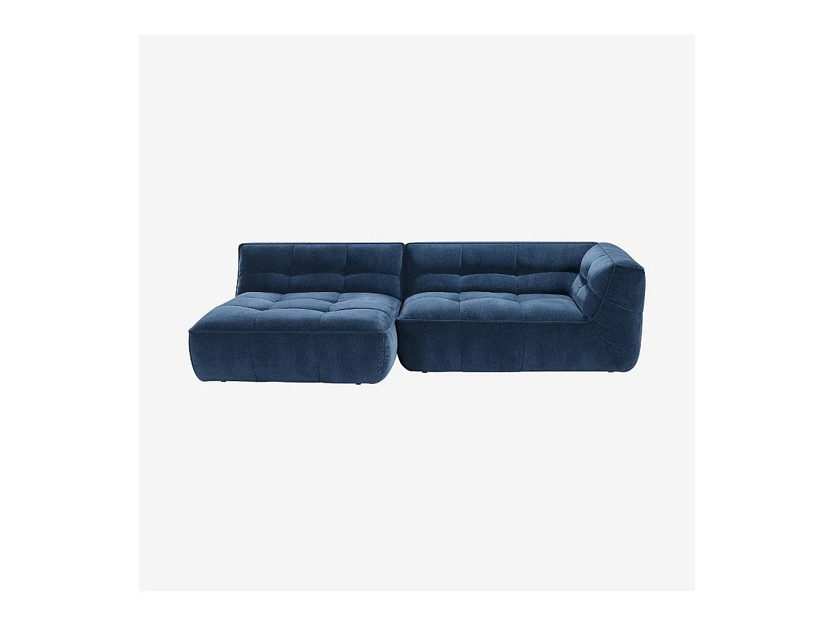 Habitat - Canapé d'angle gauche en tissu - Bleu océan - Orieto