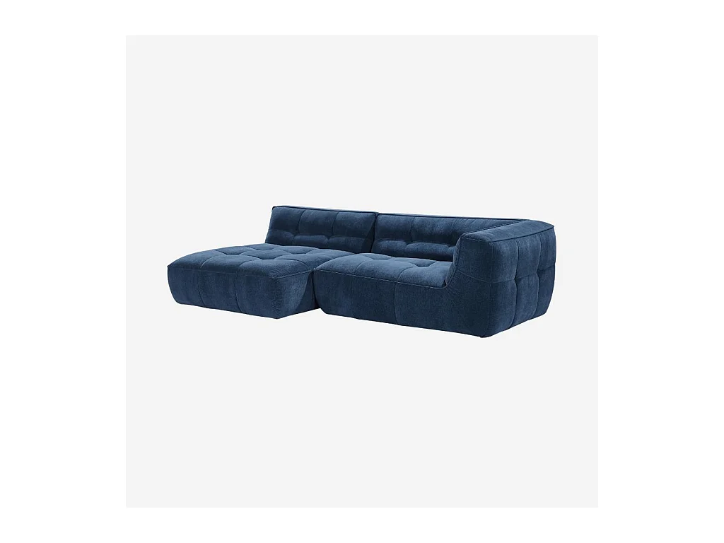 Habitat - Canapé d'angle gauche en tissu - Bleu océan - Orieto
