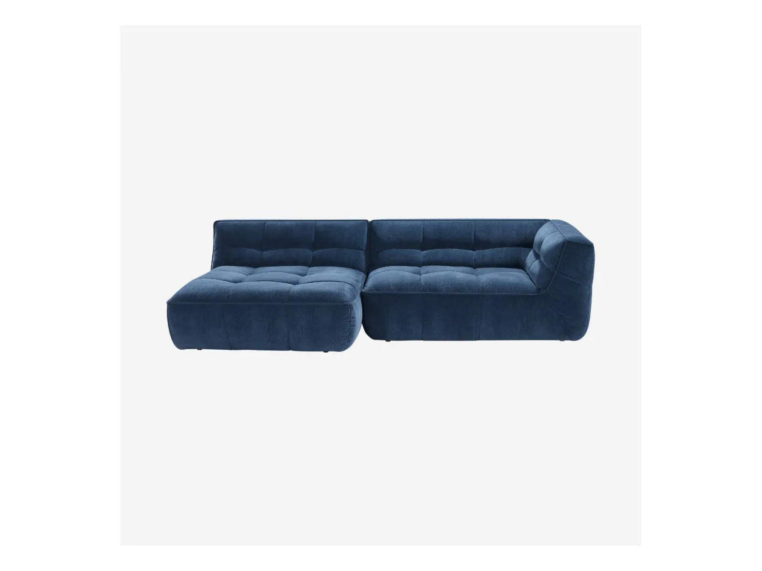 Habitat - Canapé d'angle gauche en tissu - Bleu océan - Orieto